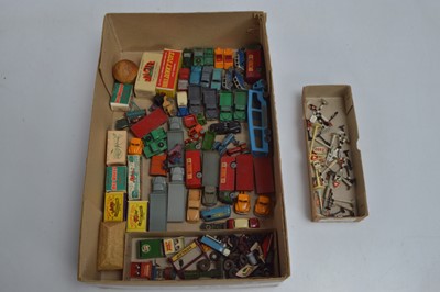 Lot 308 - Postwar Playworn Diecast Small Scale Vehicles and Road Furniture (Qty)