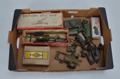 Lot 310 - Postwar Playworn Military Diecast Vehicles and Guns (10)