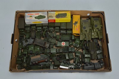 Lot 311 - Postwar and Later Playworn Military Diecast Vehicles and Guns (45+)