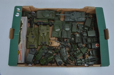 Lot 312 - Postwar and Later Playworn Military Diecast Vehicles and Guns (45+)