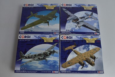 Lot 343 - Corgi Aviation Archive 1:72 Scale WWII German Aircraft (4)