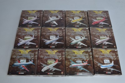 Lot 349 - Corgi Aviation Archive Classic Propliners all Vickers Viscount 1:144 Scale Aircraft (12)
