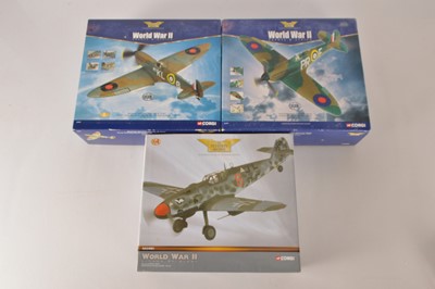 Lot 359 - WWII 1:32 Scale Corgi Aviation Archive Fighters (3)