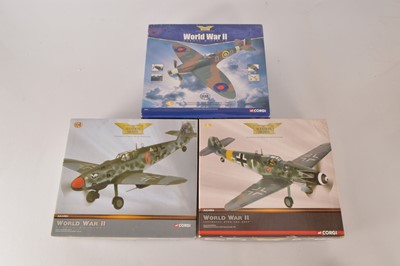 Lot 361 - WWII 1:32 Scale Corgi Aviation Archive Fighters (3)