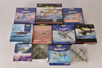 Lot 381 - Corgi Aviation Archive and Sky Guardians 1:72 Scale WWII Aircraft (11)
