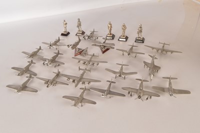Lot 389 - Pewter Model Military Aircraft WWI To Modern and Figures of RAF Personnel (24)