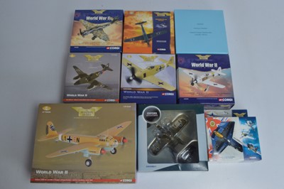Lot 400 - Corgi Aviation Archive and Oxford Aviation 1:72 Scale WWII German Aircraft (9)