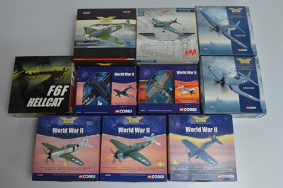 Lot 404 - Modern Diecast 1:72 WWII American Russian and Japanese Aircraft (9)