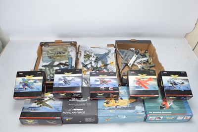 Lot 409 - Modern Diecast Military Aircraft Models All with Damage and Boxes Mainly Empty (30+ aircraft)