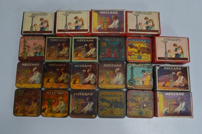 Lot 447 - Collection of small Meccano 1930's and later card and tin boxes (22)