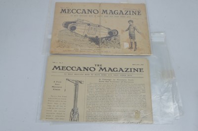 Lot 448 - Uncommon original 1917 Vol 1 No 5 Meccano Magazine and Facsimile of the first Meccano Magazine (2)