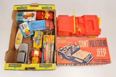 Lot 461 - Collection of boxed and unboxed large scale polythene mostly Vehicles by various makers (7)