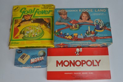 Lot 474 - Mettoy-Playcraft Kiddie Land Fairylite Morse Code Wembley Football Game and Monopoly (4)