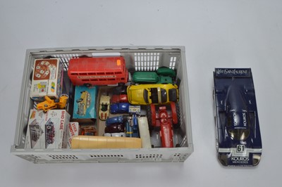 Lot 476 - Large collection  of misc scales plastic Toy Cars and Commercials and Farm Vehicles from 1960's to recent by assorted makers (20)