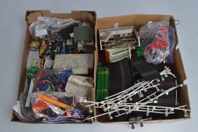 Lot 486 - Large collection of Scalextric Car spares and Accessories including Buildings Controllers and Track (qty)