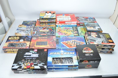 Lot 516 - Large collection of boxed TV and Film themed Chess sets including Star Wars Star Trek Disney Lord of the Rings Harry Potter Simpsons and others (37)