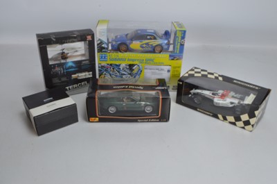 Lot 517 - Radio Control Car and Helicopter and Minichamps Maisto and Corgi scale Cars (5)