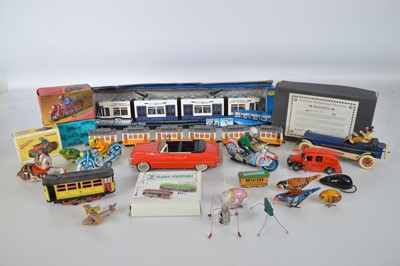Lot 537 - Collection of Modern Tin Toys and tin and plastic Trams (25+)