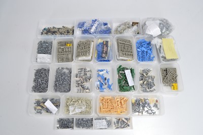 Lot 568 - Very large collection 1/72 Scale various Napoleonic Infantry and Artillery and Crimean War loose figures by various makers sorted  in standard size plastic food boxes (23 plastic boxes, 10 Bags)