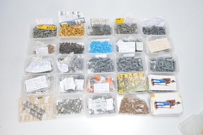 Lot 578 - Large collection 1/72 Scale mostly Austrian Napoleonic Figures by various makers (23 standard plastic food boxes, one bag and one sprue)