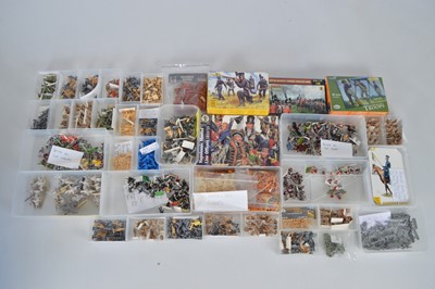 Lot 580 - Large collection 1/72 Scale mostly British and Allied Napoleonic Figures by various makers (5 card boxes, 3 standard boxes, 6 medium boxes, 24 small boxes and one bag)