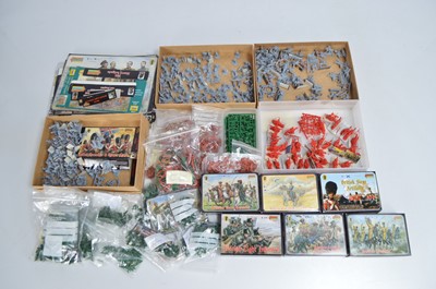 Lot 588 - Large collection 1/72 Scale Crimean War plastic figures by mostly Strelets many with bases for wargaming (6 card boxes with contents, 3 card and one plastic A4 boxes, 20 bags, one plastic food box)
