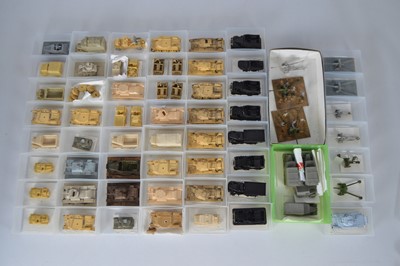 Lot 599 - Large collection 1/72 Scale mostly British World War Two WWII Military Vehicles constructed in resin plastic and 3D printing (27 boxes, 35 Vehicles)