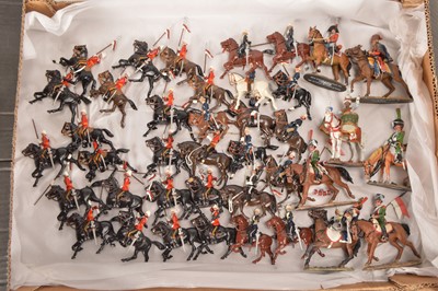 Lot 622 - Modern Britains unboxed Red Coats and Blues Lancers and Del Prado Napoleonic mounted figures (39)