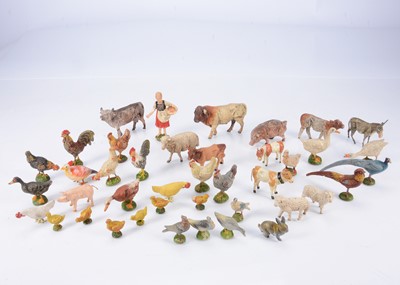 Lot 628 - Composition animals and birds by Elastolin and Lineol of Germany