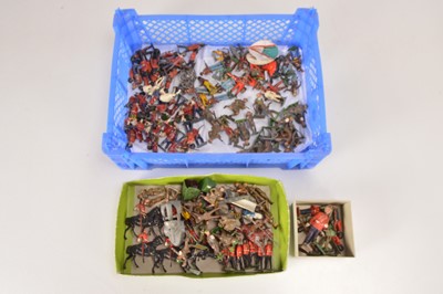 Lot 633 - A lot of soldiers, and Wild West Indians by various makers including Crescent and Hill comprising Britains set 31 The 1st Dragoons - 1 sword blade missing, otherwise G