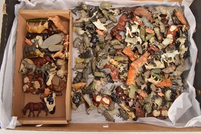 Lot 640 - A lot of lead large farm animals by various makers including Britains, Timpo, Pixyland, Benbros and Hill comprising field horses (20)