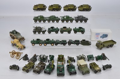 Lot 657 - A lot of play-worn diecast military vehicles by various makers including Britains and Crescent comprising New Metal Rolls Royce Armoured Car, and ASAM Models HT279 Austin K6 Aircrew Bus Unit to