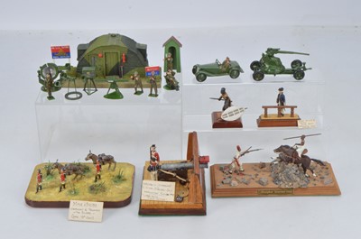 Lot 660 - Superb - probably ex-BMSS show - modelled scenes comprising The Buffs late 19th Century Mule Squad, Zulu Warrior