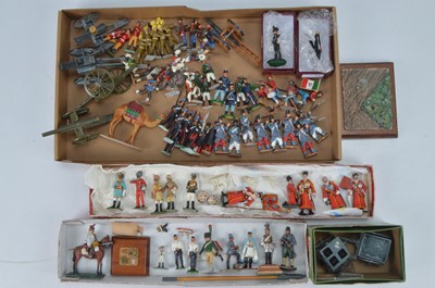 Lot 662 - A miscellanea of 54mm scale New Metal figures by various unknown makers comprising Russian-made 5pce Cossack Platoon