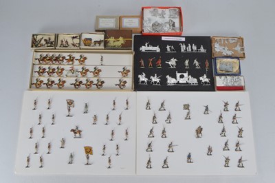 Lot 663 - A collection of modern painted 30mm scale flats, probably Kilia or Heinrichsen comprising 25pce Prussian Grenadier Batallion charging