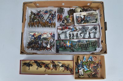 Lot 680 - A lot of odd metal and plastic figures by various makers including Hill and Britains comprising Timpo hollow cast GIs (15) - generally F