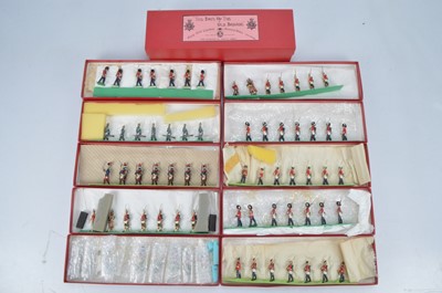 Lot 689 - Langley Models 'The Boys of the Old Brigade' series of 7pce boxed foot figure sets comprising Rugby School Cadet Corps, 7th Volunteer Battalion Shetland Companies, Grenadier Guards X 2