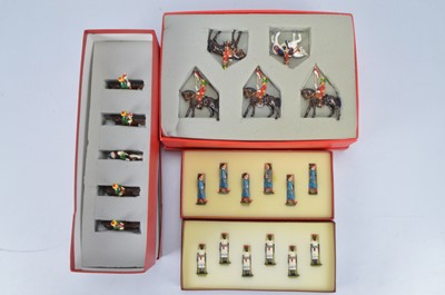 Lot 700 - Boxed white metal model figures by VC Miniatures and Langley Models consisting of 'The Boys of the Old Brigade' series of 5pce mounted sets comprising 18th Tiwana Lancers, and 7th Haryana Lancers