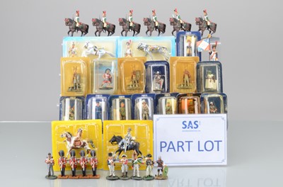 Lot 710 - Part work figures by various makers from various series comprising mounted figures by Cassandra for deAsgostino (49, all still carded, but 3 P, in P packets)