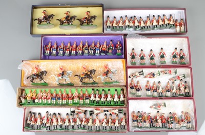 Lot 711 - A lot of loose high quality 18th Century - Blenheim Period- figures by Paxton Sheriff's Union Jacks comprising various regiments of Foot Guards, and Grenadiers, including Fifes and Drums