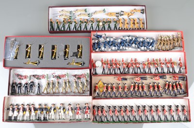 Lot 718 - Loose sets of New Metal soldiers by various makers including Lancer, and Albion, comprising Soldiers Soldiers Royal Marines at ease (5), but 2P, and marching British Infantry in Foreign Service (8)