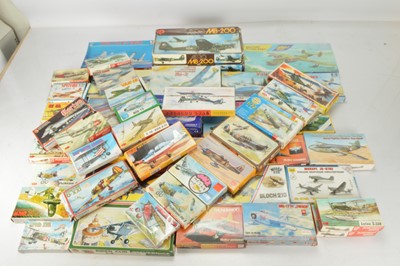 Lot 744 - Mostly European manufacturers incl Russia boxed unmade various scales and mainly Military Aircraft kits (60)