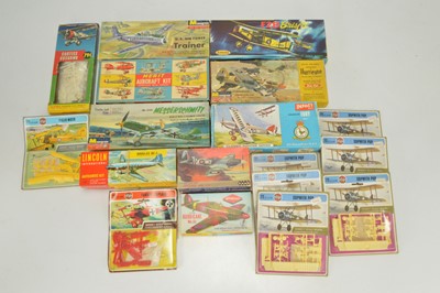 Lot 746 - Mostly Vintage 1/72  and 1/48 boxed unmade Military Aircraft kits by various  manufacturers (19)