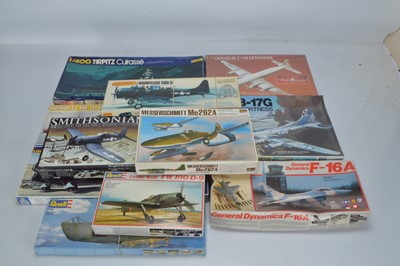 Lot 756 - Revell Italeri and other Makers 1/48 and 1/32 and 1/72 Military  Aircraft Kits and Revell and Heller Naval Kits (13)