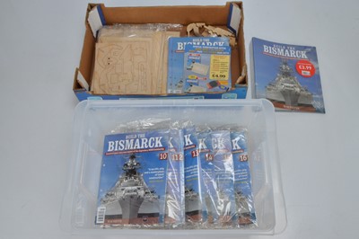 Lot 761 - Hatchette 'Build The Bismark' Part Works wooden Kit parts (qty)