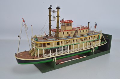 Lot 772 - Kit/scratch built large scale Mississippi Paddle Steamer River Boat 'St Louis Belle'