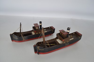 Lot 774 - Pair of Tri-ang Lines Bros  No 1 clockwork Coastal Steamers 'British Trader' (2)