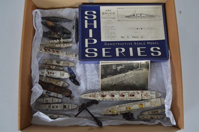 Lot 782 - Collection of metal and wood construction Waterline models by Tri-ang Minic Ships Givejoy Ship Series and others  and model Anchor (30+)