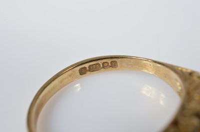 Lot 7 - A 9ct gold bracelet, An 9ct gold 3 stone opal dress ring
