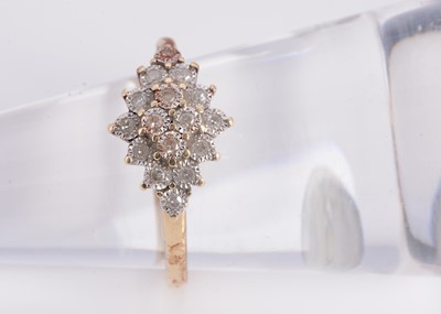 Lot 18 - A 9ct gold cluster diamond dress ring